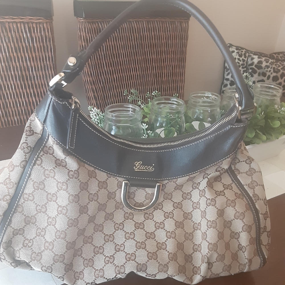 Authentic Gucci Canvas Hobo Bag - Picture 2 of 13